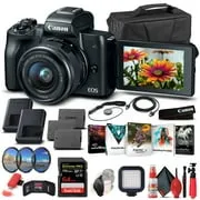 Canon EOS M50 Mirrorless Camera W/15-45mm Lens Black 2680C011  - Advanced Bundle