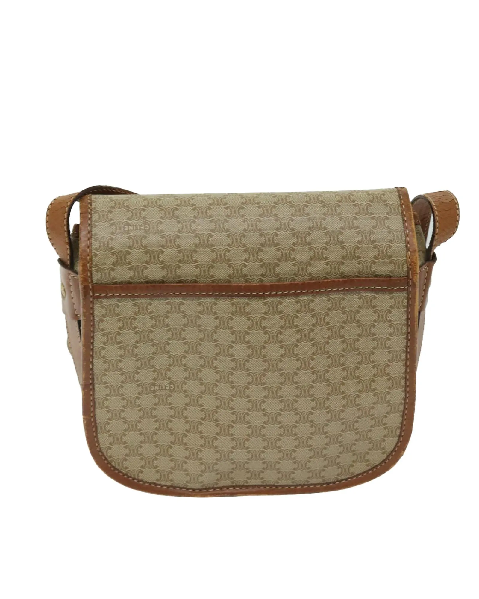 CELINE Mini Luggage Tote Shoulder Bag Beige Canvas Leather