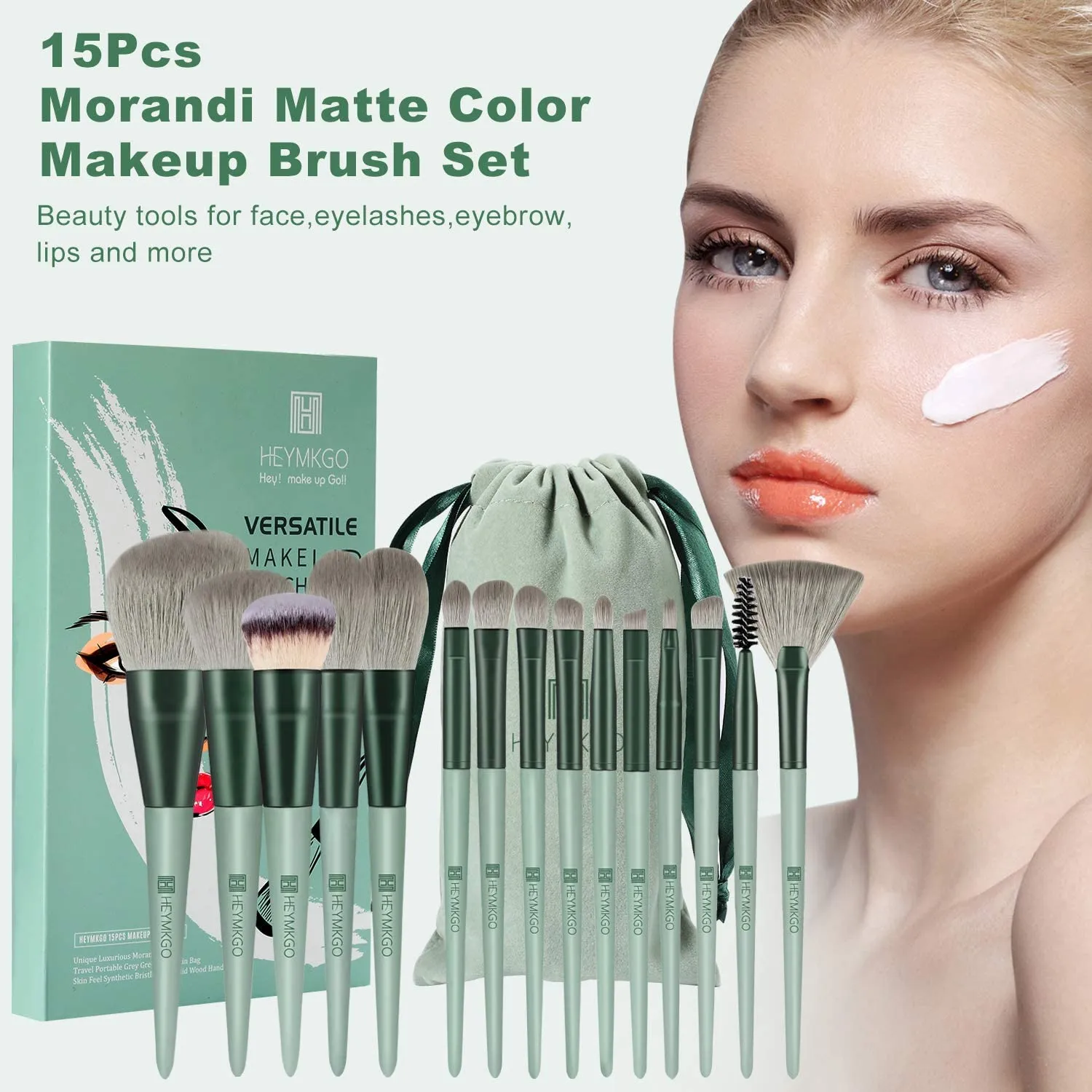 Champion-15pcs Makeup Brush Sets with Flannel Bag