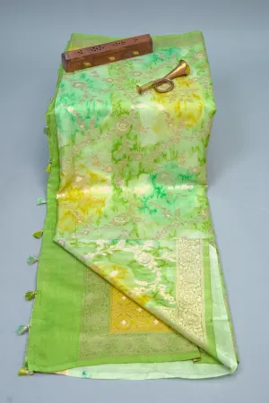 Chanderi Silk Saree Green