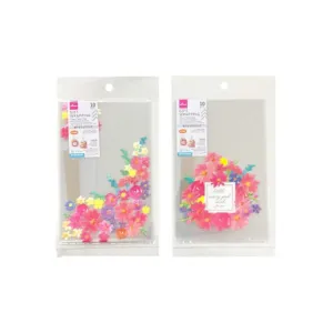 Clear Plastic Bag with Bottom Gusset Flower - 18.5cm x 12cm x 5cm