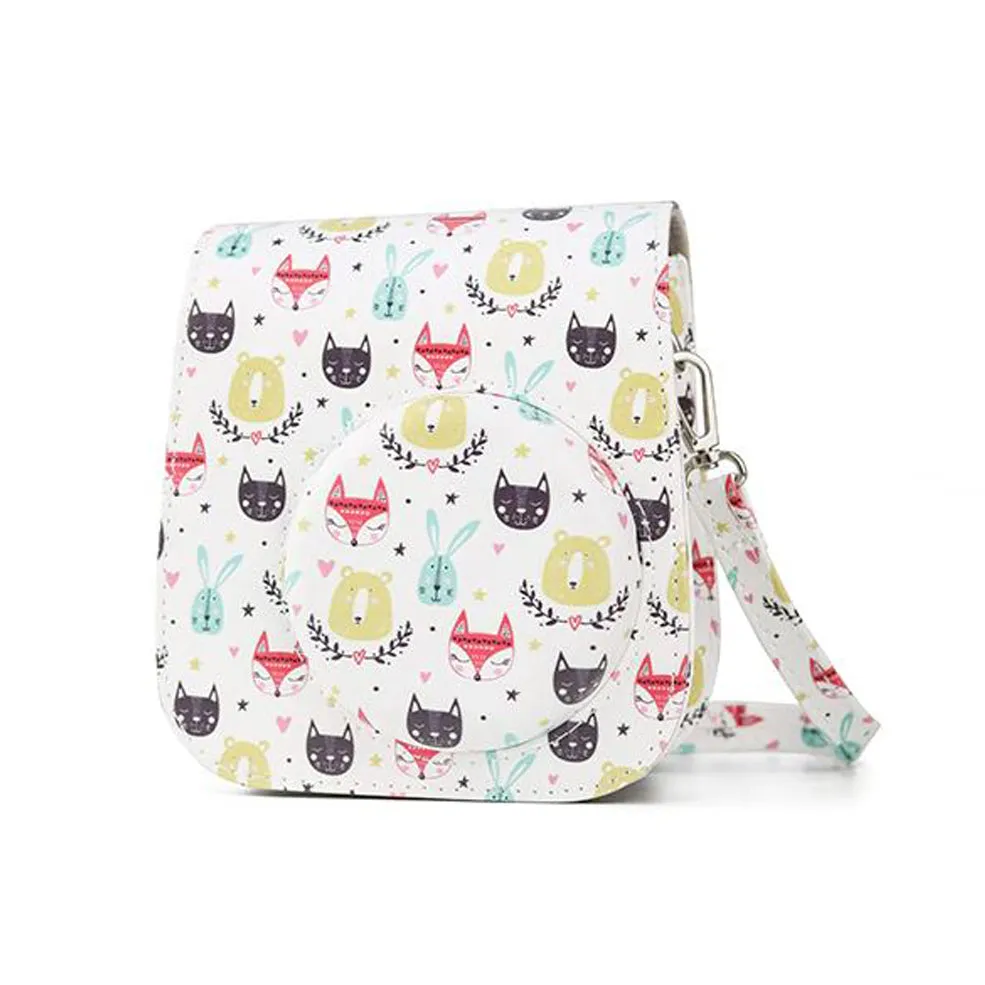 [CLEARANCE] Pikxi BMP11 Fujifilm Instax Mini 11 PU Leather Camera Case Bag Shoulder Bag Protector Cover Case (Colorful Animal Designs)