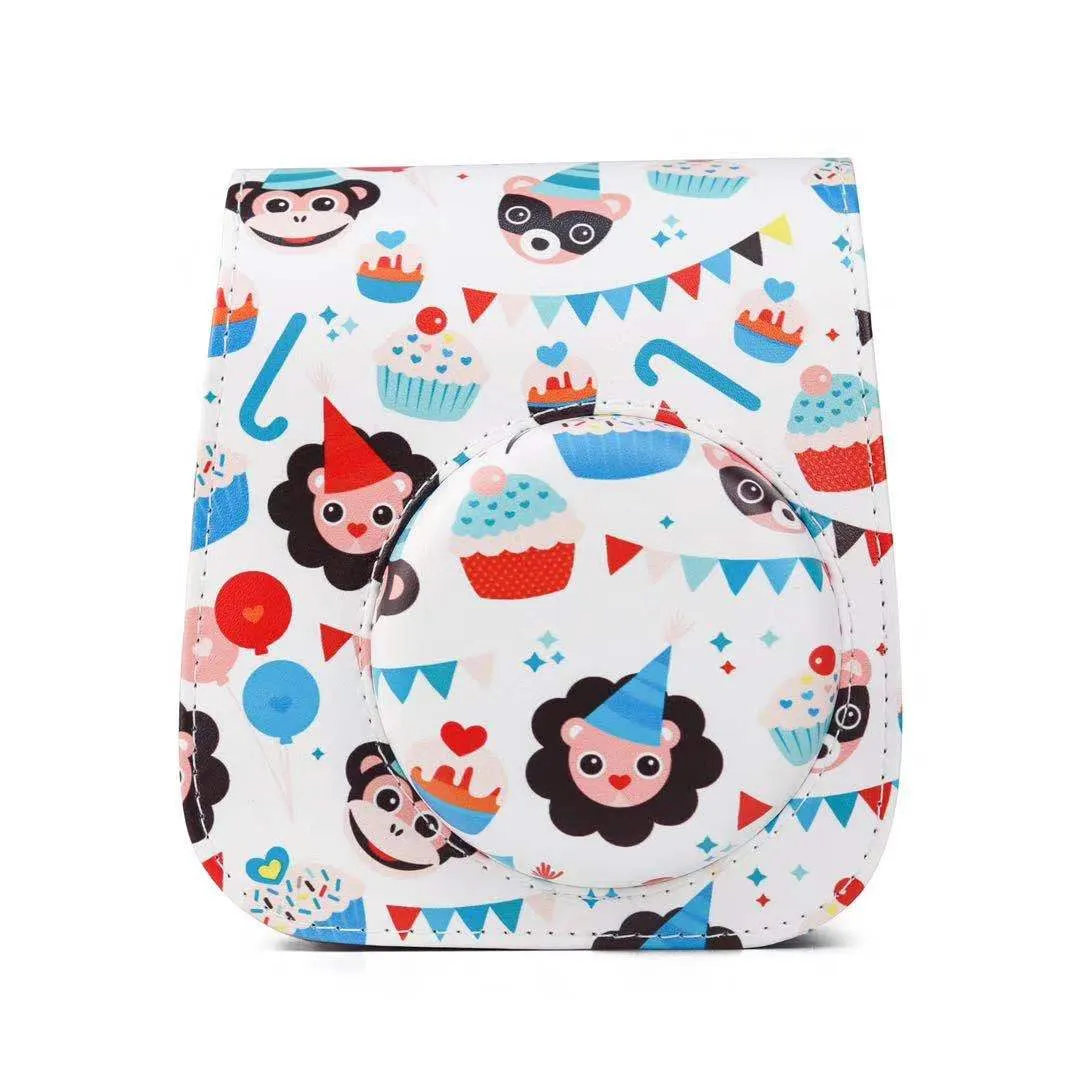 [CLEARANCE] Pikxi BMP11 Fujifilm Instax Mini 11 PU Leather Camera Case Bag Shoulder Bag Protector Cover Case (Colorful Animal Designs)