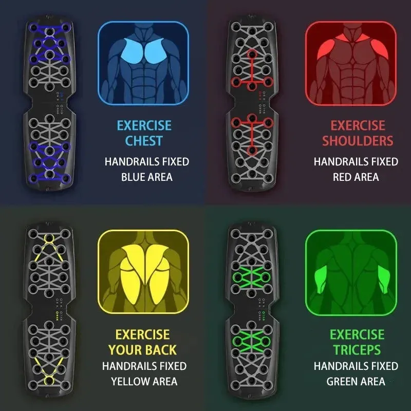 Color-Coded Push-Up Board for Targeted Upper Body Training