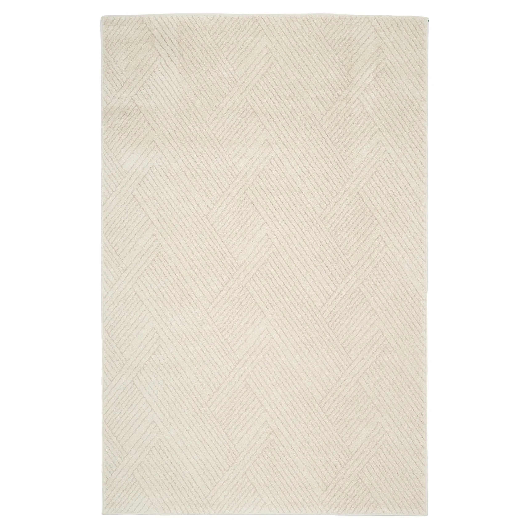 Cream Carved Area Rug - Affa