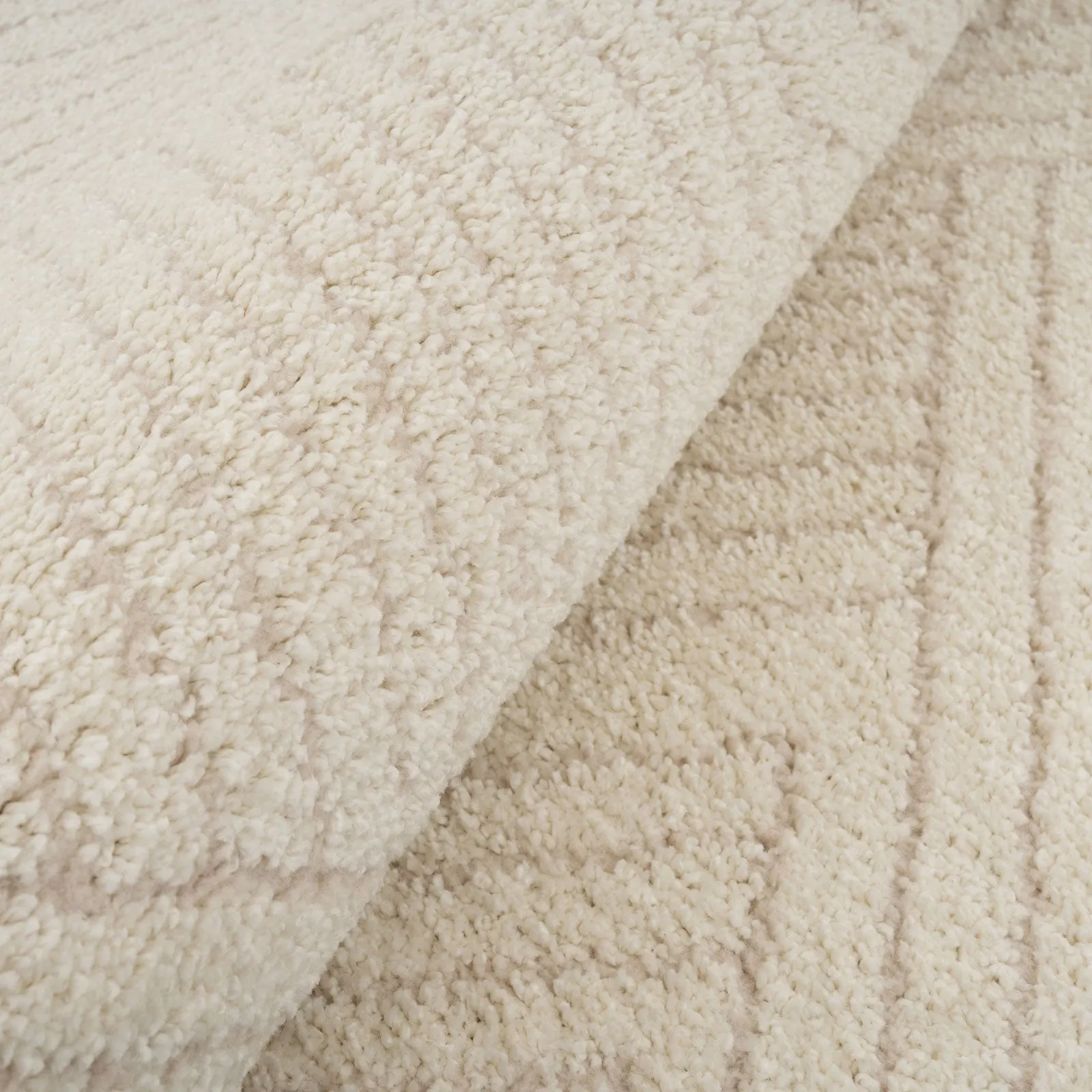 Cream Carved Area Rug - Affa