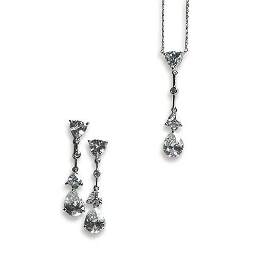 Cubic Zirconia Pear Drop Jewelry Earrings