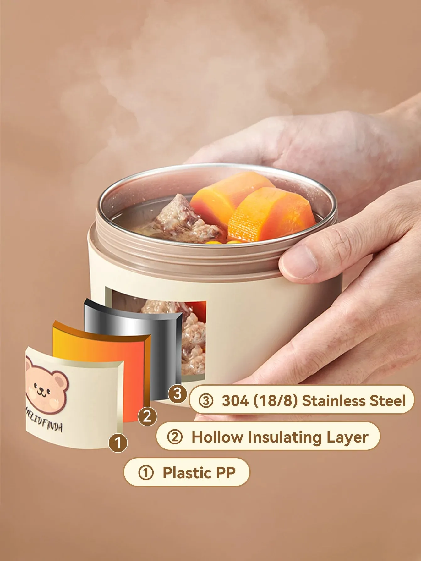 Cute Bear Portable Bento Box Set