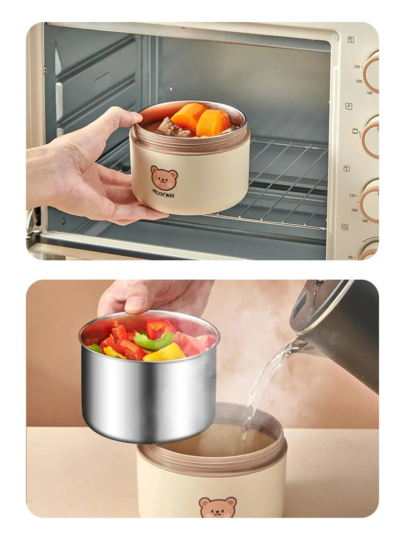 Cute Bear Portable Bento Box Set