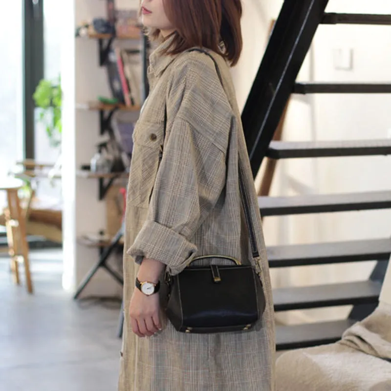 Cute Female Leather Doctor Bags Handbags Shoulder Bag Purse for Women