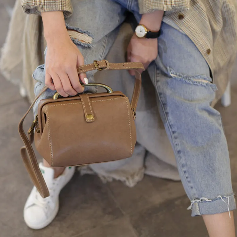 Cute Female Leather Doctor Bags Handbags Shoulder Bag Purse for Women