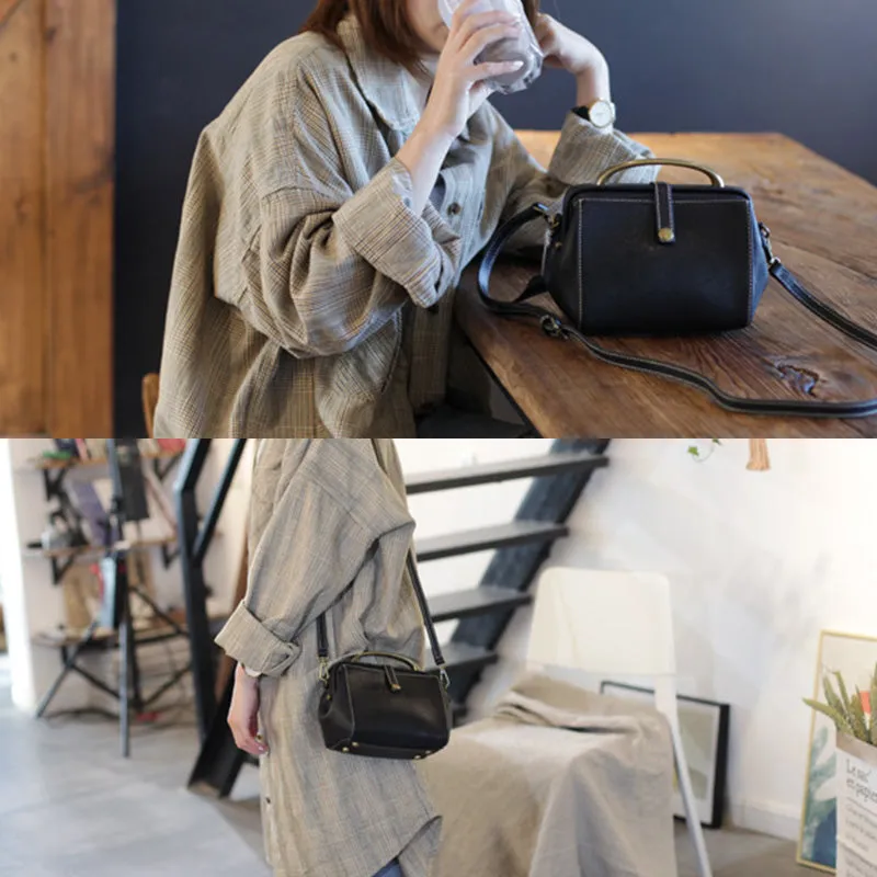 Cute Female Leather Doctor Bags Handbags Shoulder Bag Purse for Women