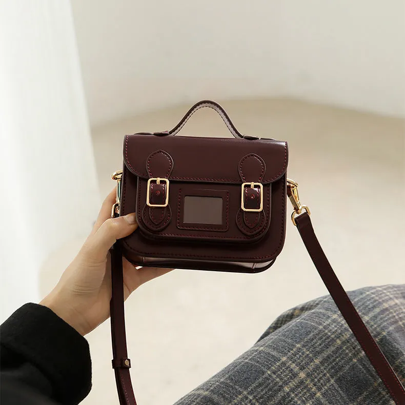 Cute Ladies Mini Black Leather Crossbody Side Bags For Women