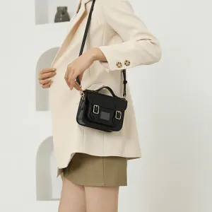 Cute Ladies Mini Black Leather Crossbody Side Bags For Women