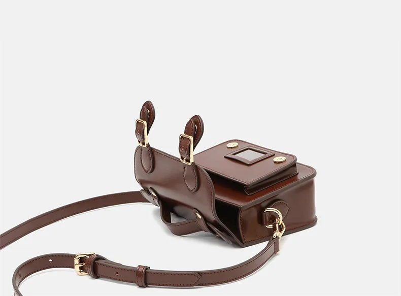 Cute Ladies Mini Black Leather Crossbody Side Bags For Women