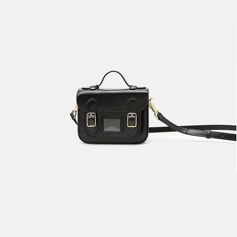 Cute Ladies Mini Black Leather Crossbody Side Bags For Women