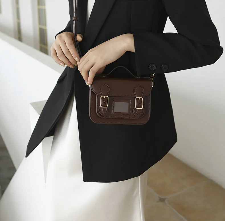 Cute Ladies Mini Black Leather Crossbody Side Bags For Women