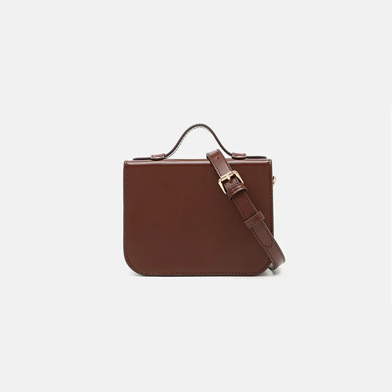 Cute Ladies Mini Black Leather Crossbody Side Bags For Women