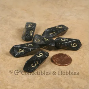 D6 Crystal Pearl Dice 6pc Set - Black
