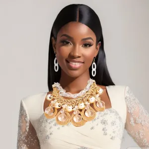 Dazzling Gold Teardrop Cascade Ensemble