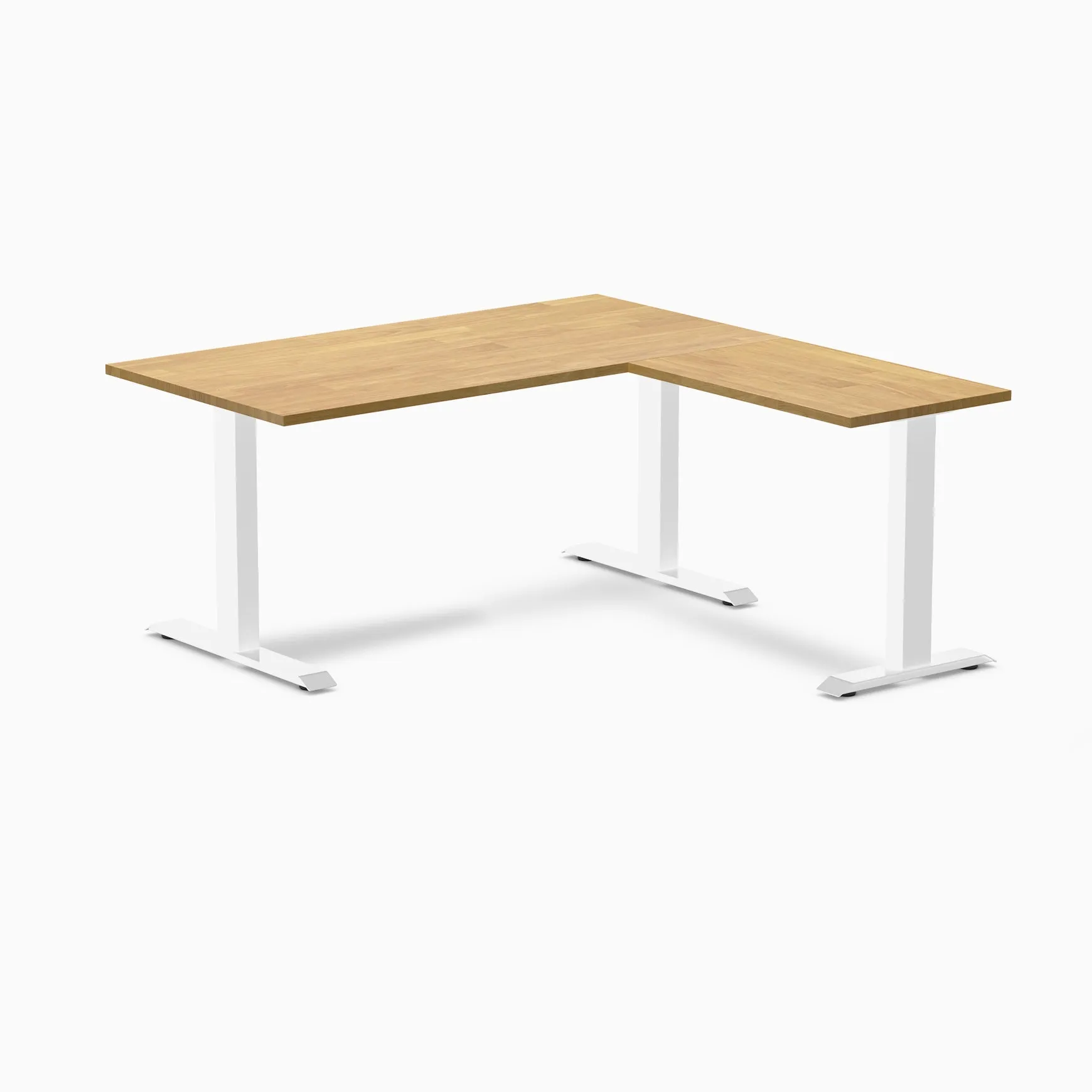 Desky Zero Rubberwood L-Shape Office Desk