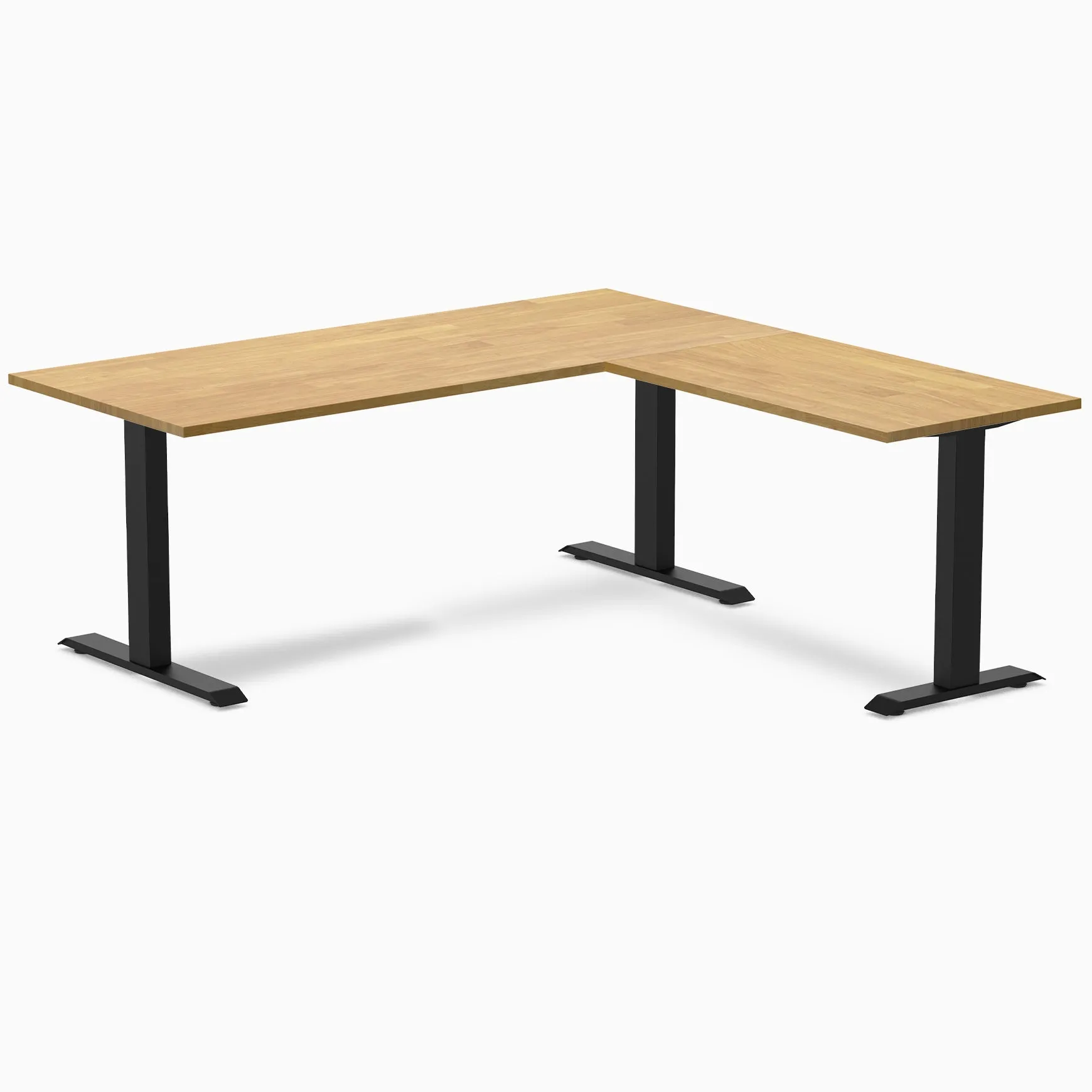 Desky Zero Rubberwood L-Shape Office Desk