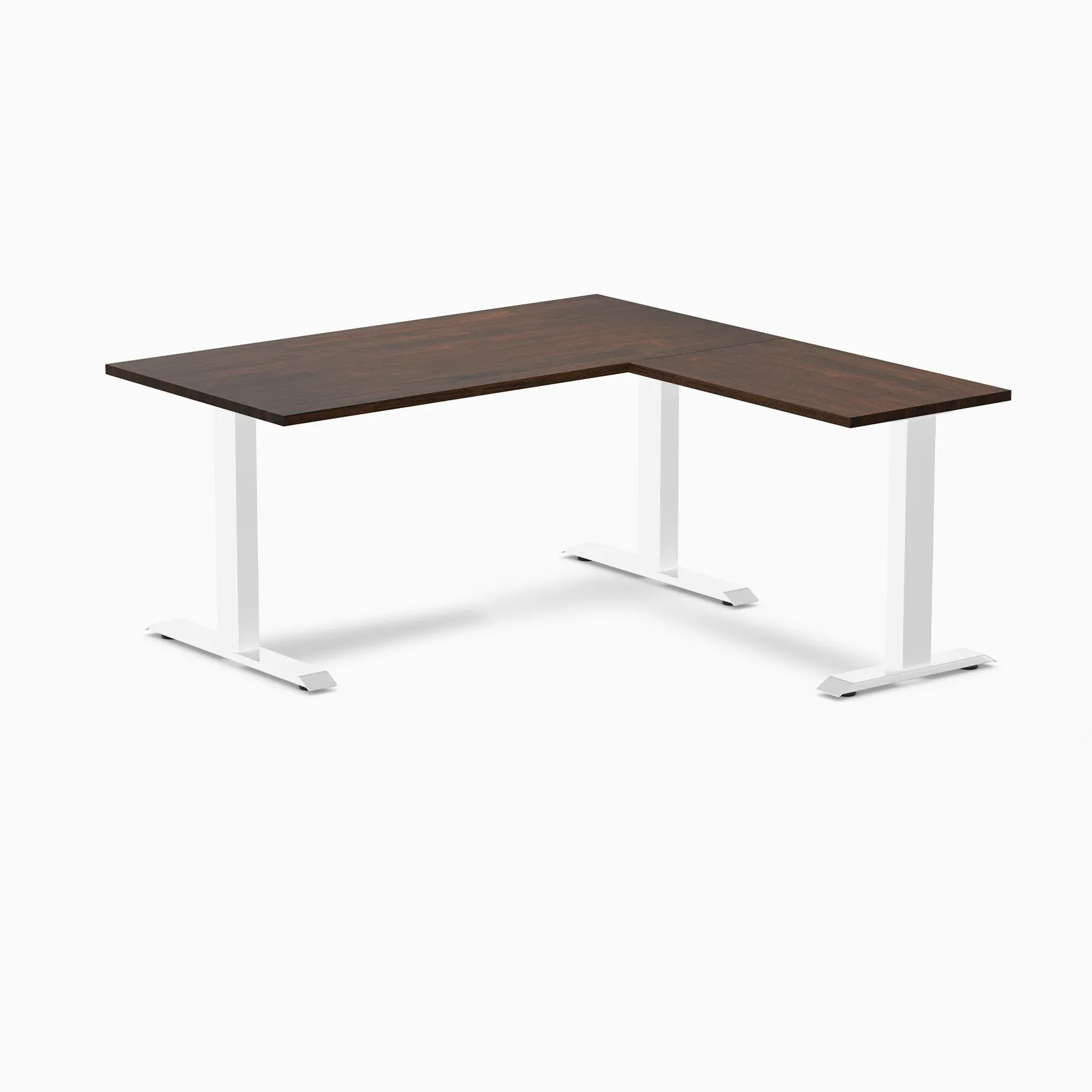 Desky Zero Rubberwood L-Shape Office Desk