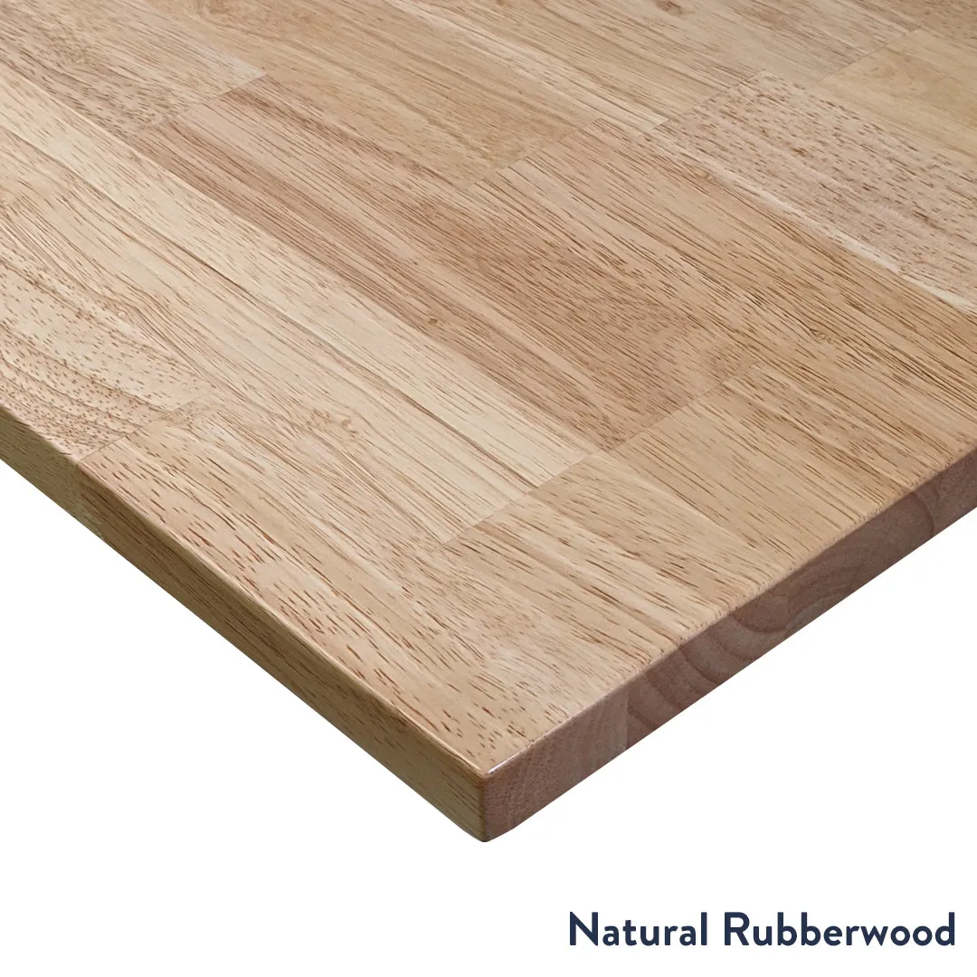 Desky Zero Rubberwood L-Shape Office Desk