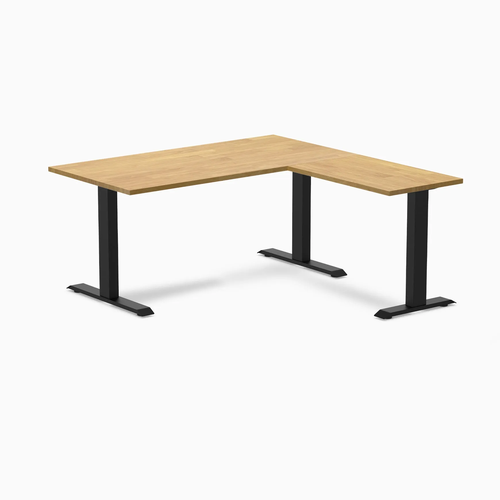 Desky Zero Rubberwood L-Shape Office Desk