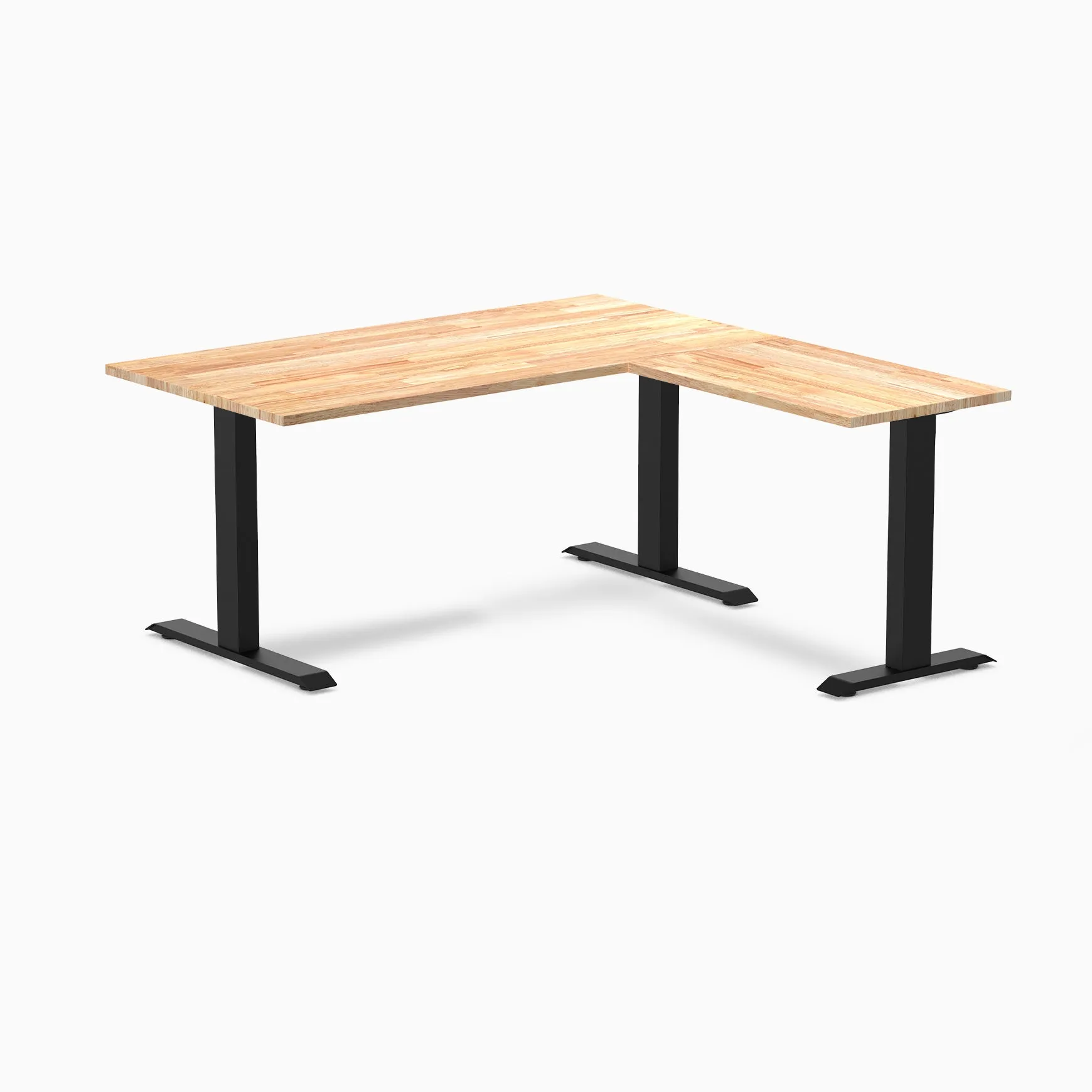 Desky Zero Rubberwood L-Shape Office Desk