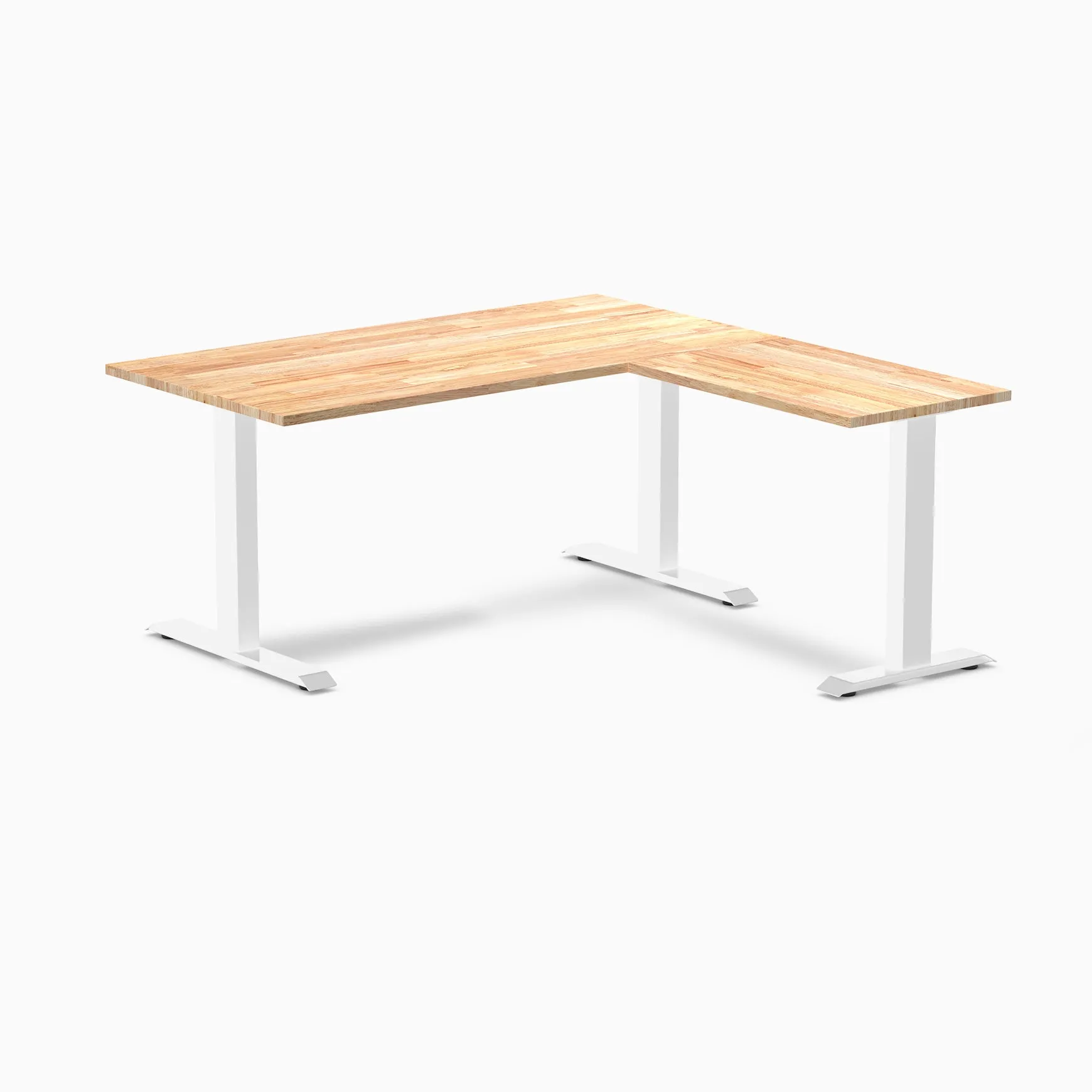 Desky Zero Rubberwood L-Shape Office Desk