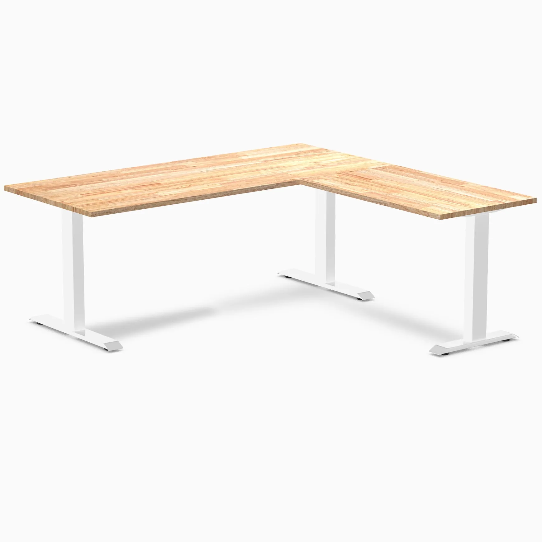 Desky Zero Rubberwood L-Shape Office Desk