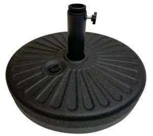 EasyGo Round Umbrella Base Weight – Black Finish –50 Pound Water or Sand Weighted Plastic Universal Stand