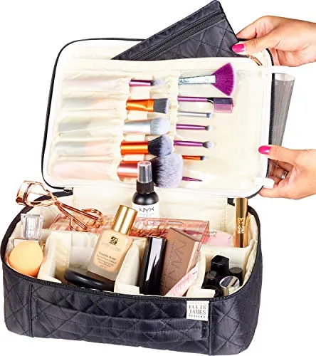 Ellis James Designs Extra Large Makeup Bag With Compartments