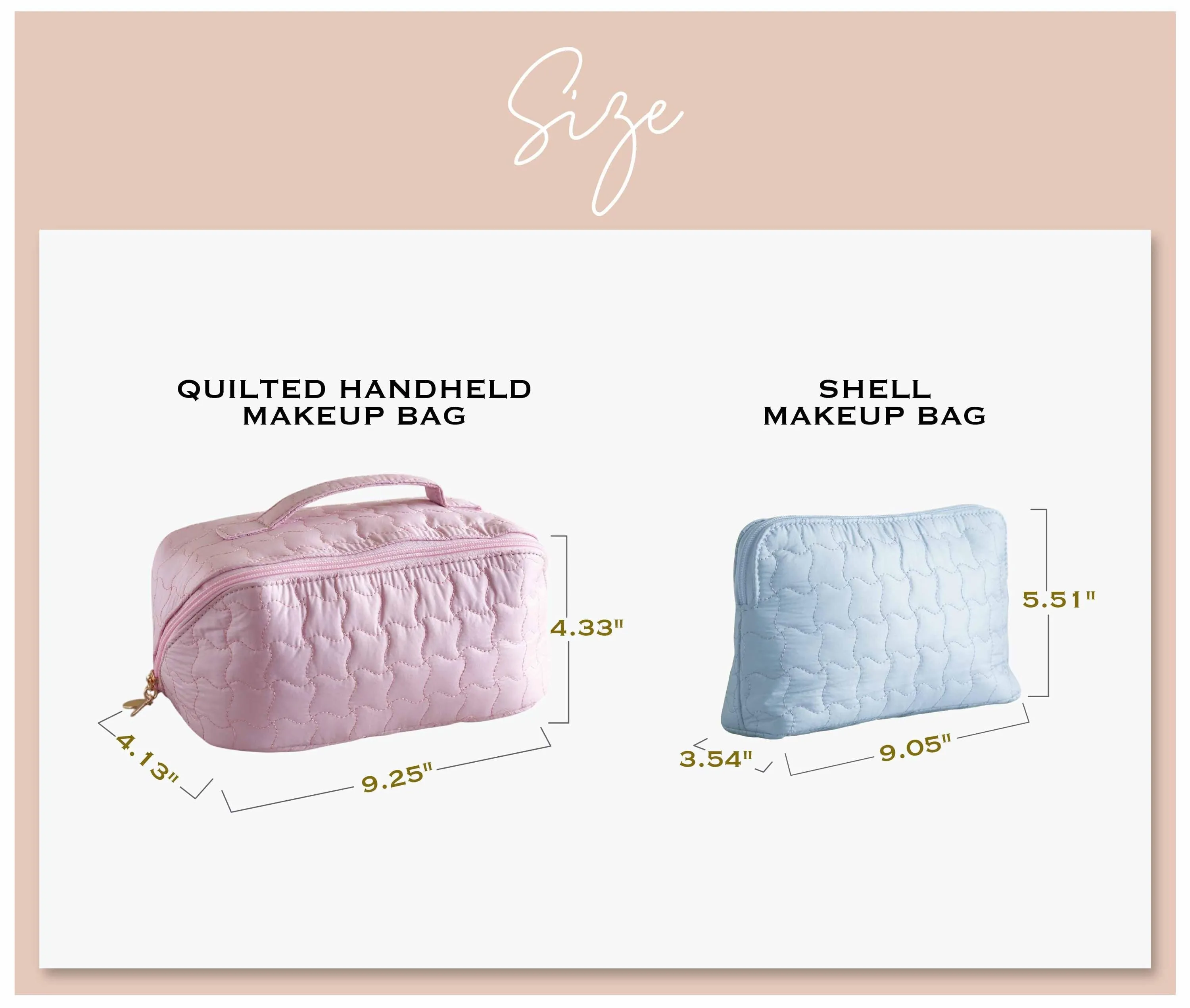 Embroidered Quilted Makeup Bag