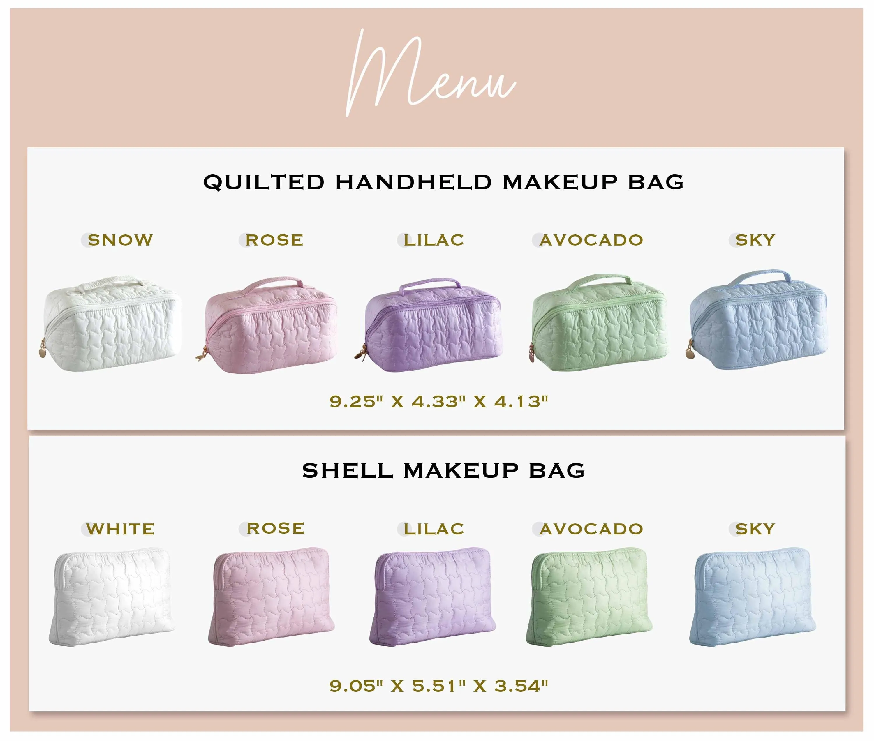 Embroidered Quilted Makeup Bag