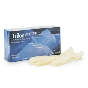 Exam Glove Trilon 2000® PF with MC3® Large NonSterile Stretch Vinyl Standard Cuff Length Smooth Ivory Not Rated WITH PROP. 65 WARNING - McKesson Brand Mfr# 25-970