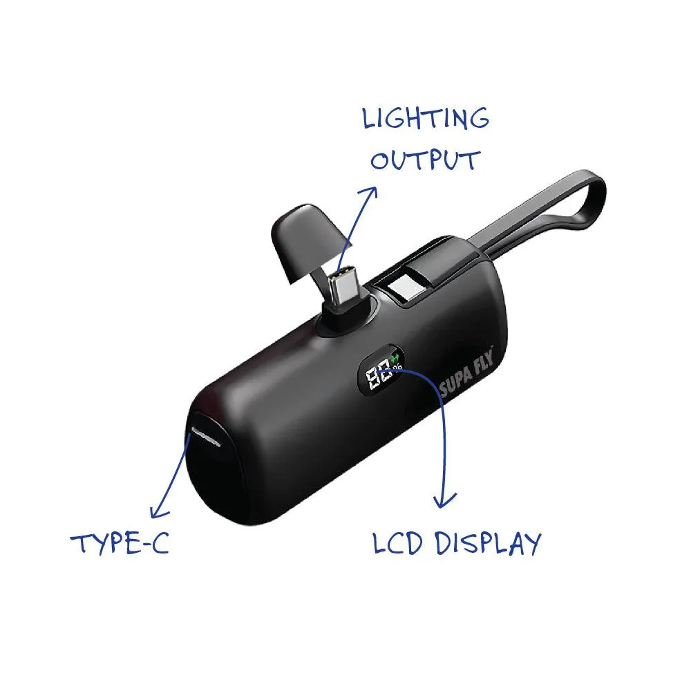 Fast-Charge Power Bank with Lightning Cable | Portable Charger for Smartphones  | Supa Fly