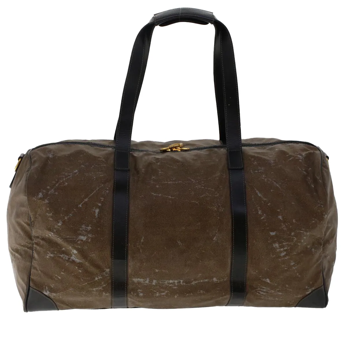 FENDI Hand Bag Boston Bag Leather 2Set Brown White  bs6797