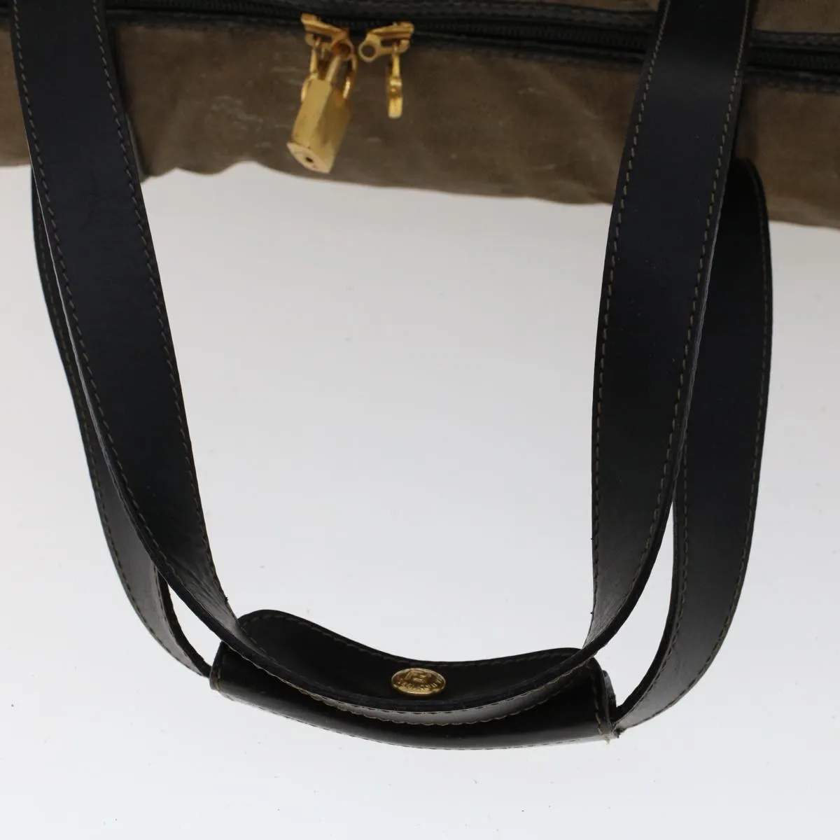FENDI Hand Bag Boston Bag Leather 2Set Brown White  bs6797