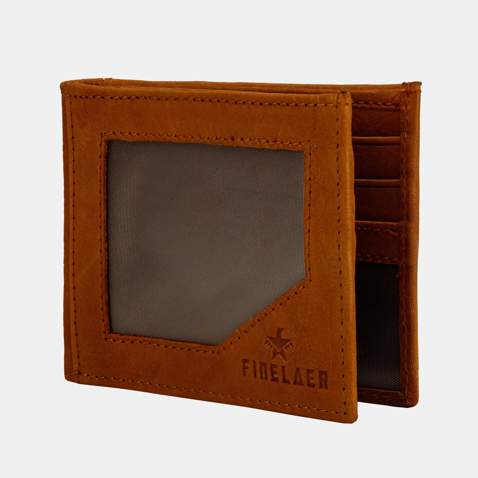FINELAER Leather Slim Front Pocket Wallets For Men