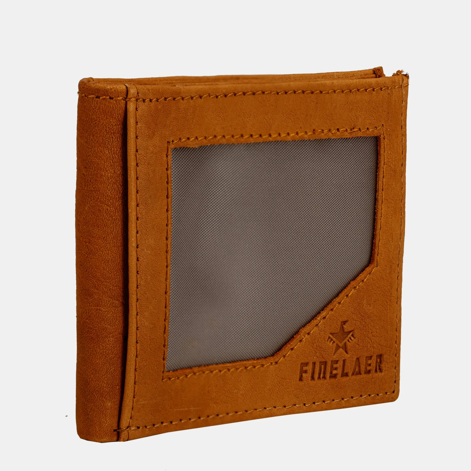 FINELAER Leather Slim Front Pocket Wallets For Men