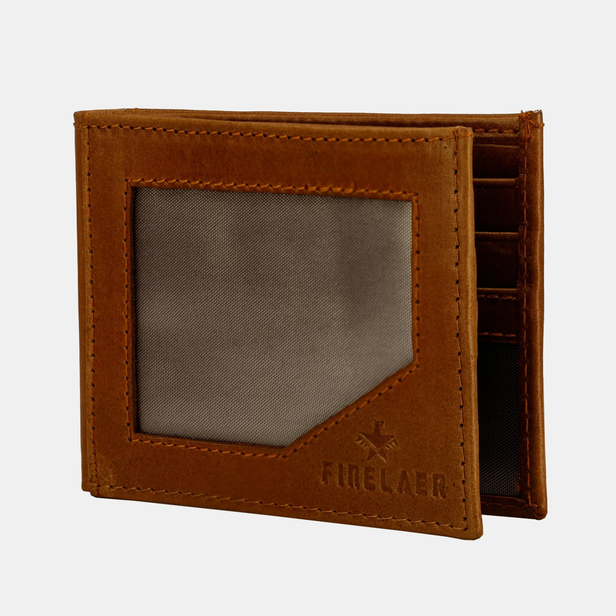 FINELAER Leather Slim Front Pocket Wallets For Men