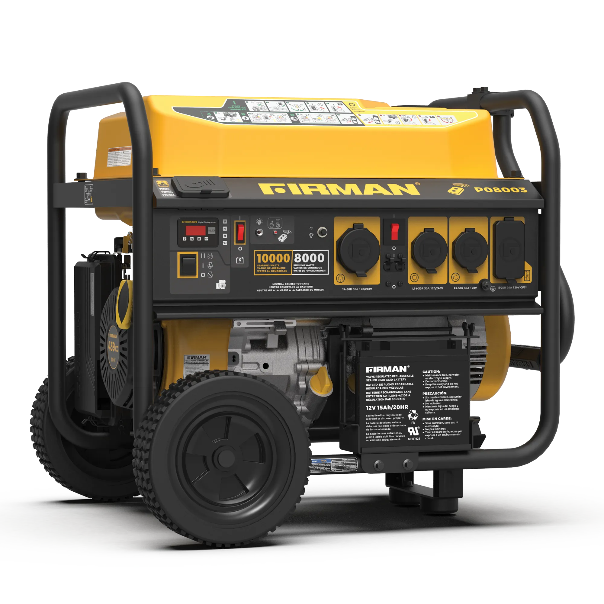 Gas Portable Generator 10000W Remote Start 120/240V