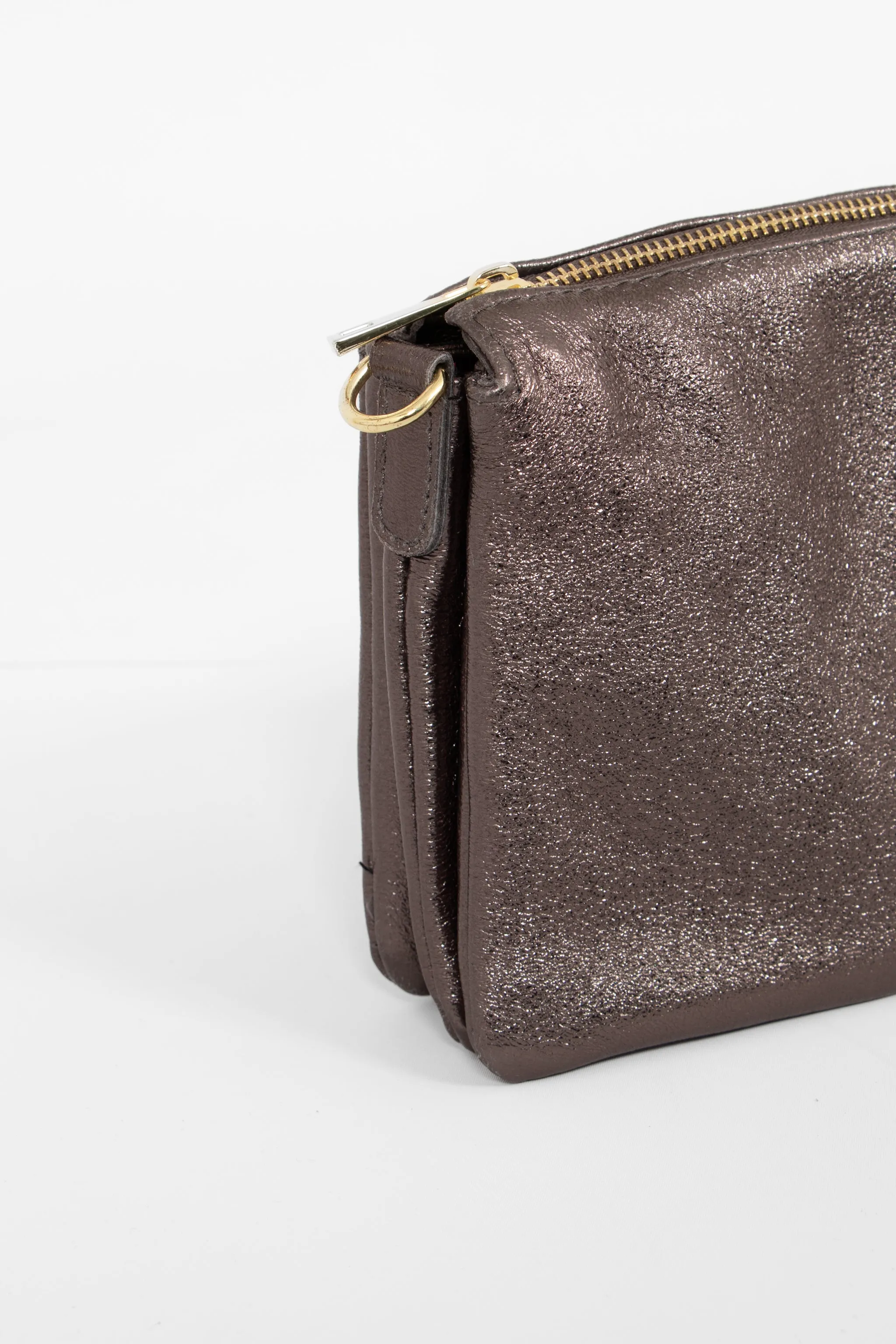 Gia Crossbody Bag - Gun Metal, Metallic