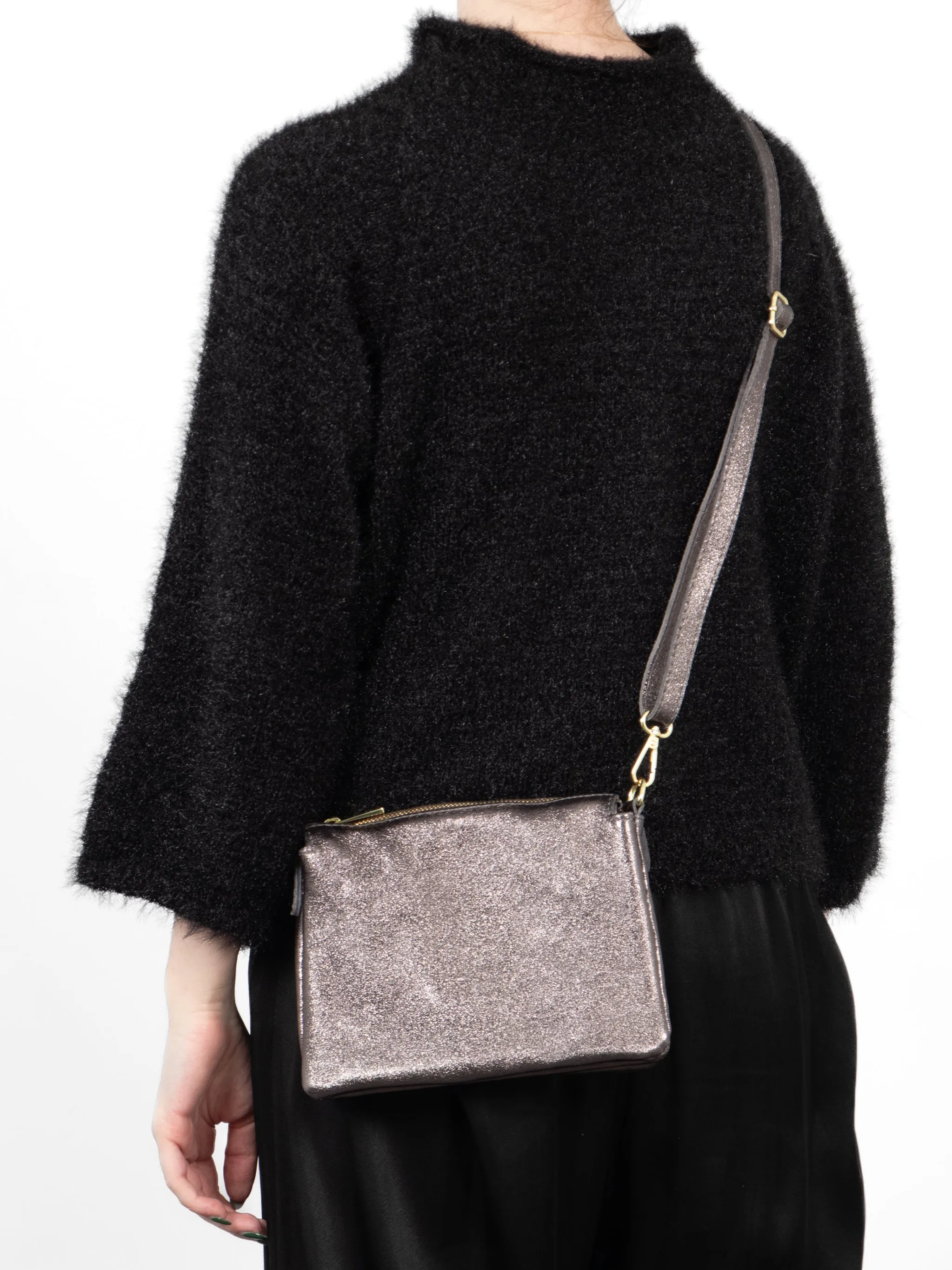 Gia Crossbody Bag - Gun Metal, Metallic