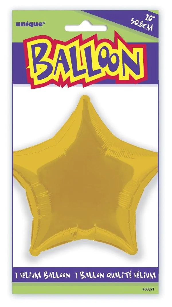Gold Star Foil Balloon - 50cm