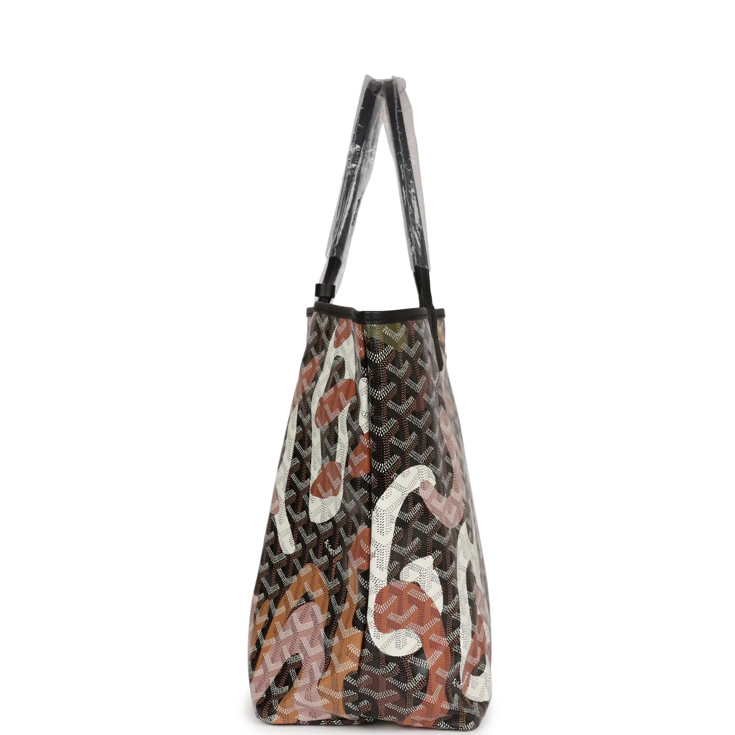 Goyard Limited Edition Black and Pink Goyardine Canvas Lettres Camouflage St. Louis PM Tote Bag Palladium Hardware
