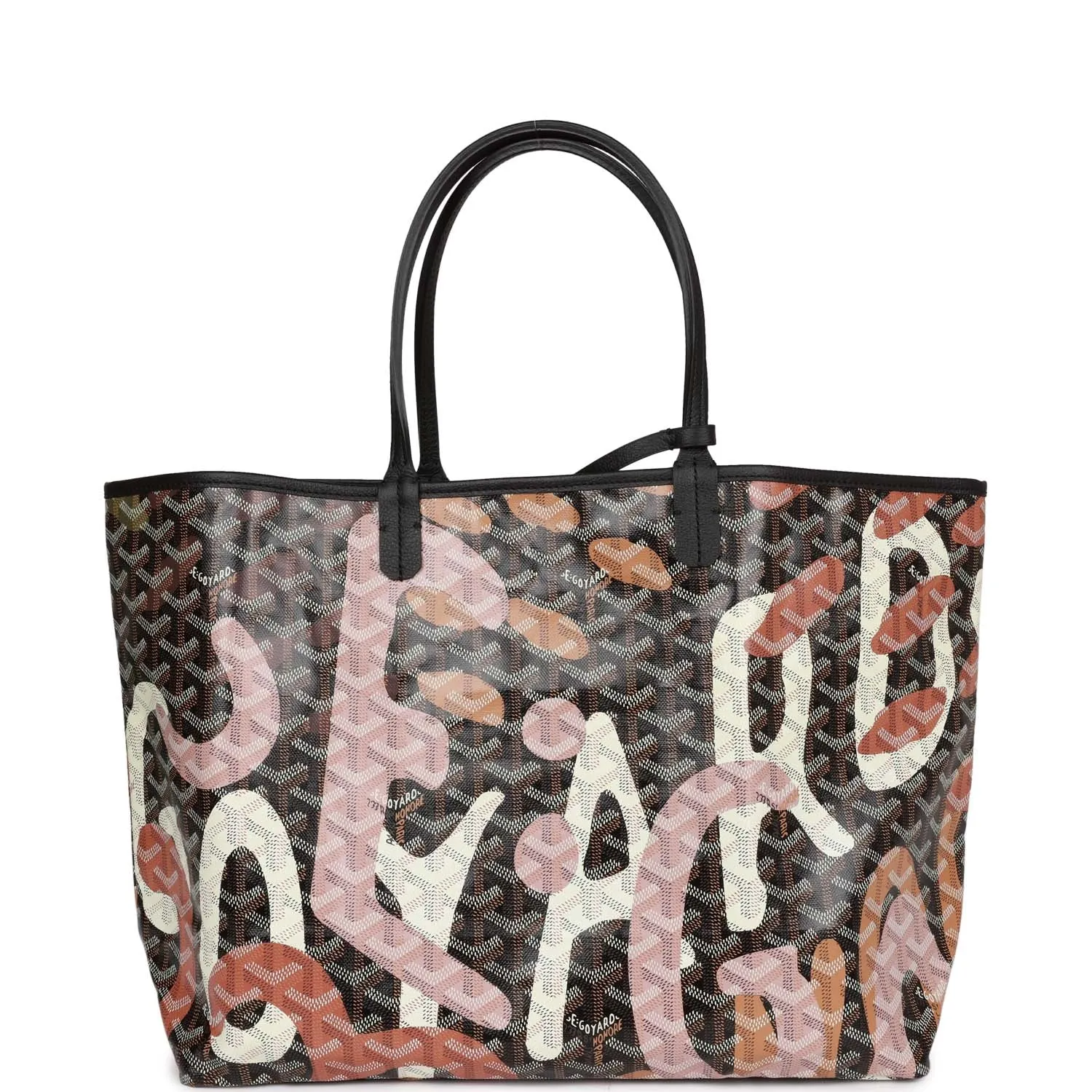Goyard Limited Edition Black Goyardine Canvas Lettres Camouflage St. Louis PM Tote Bag Palladium Hardware