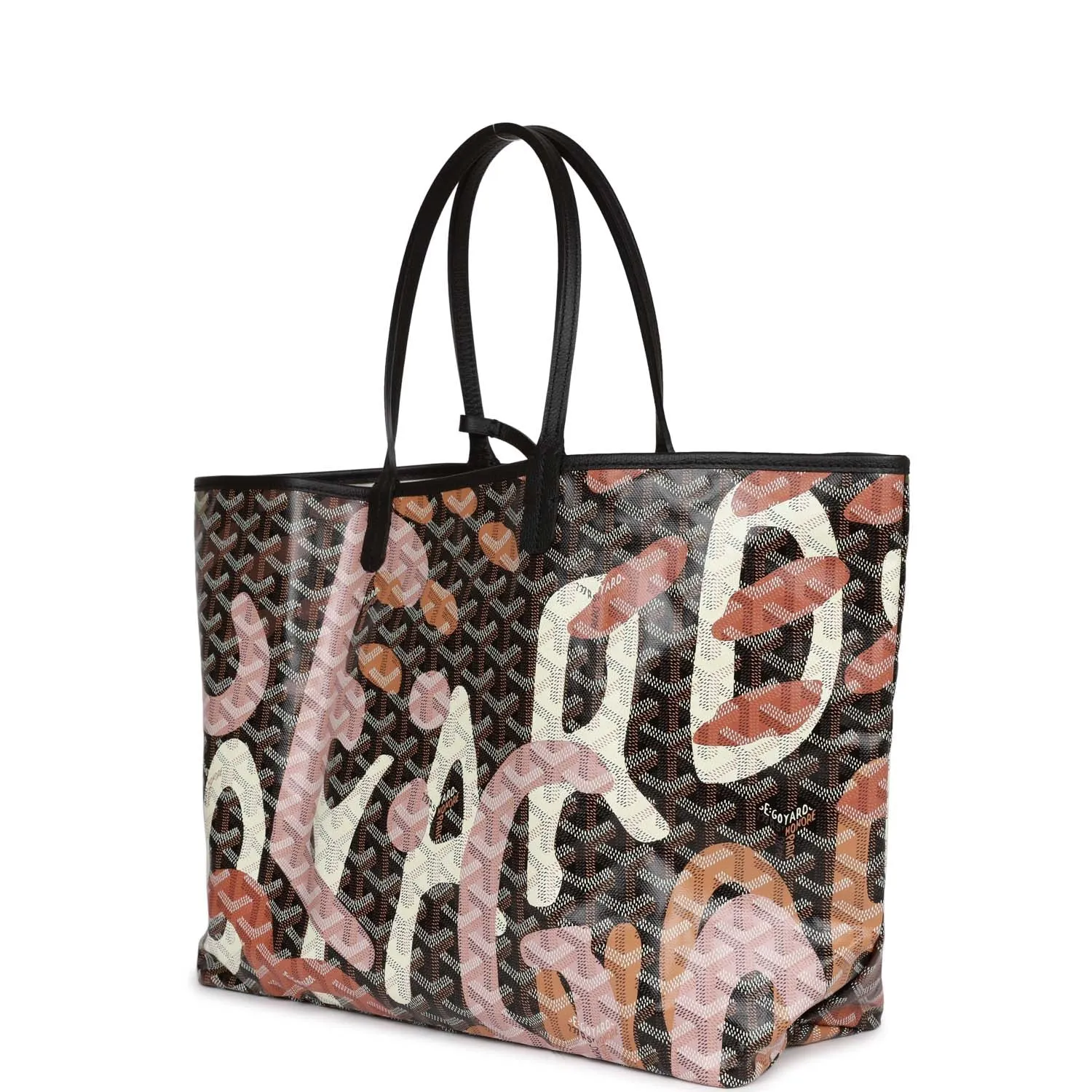 Goyard Limited Edition Black Goyardine Canvas Lettres Camouflage St. Louis PM Tote Bag Palladium Hardware